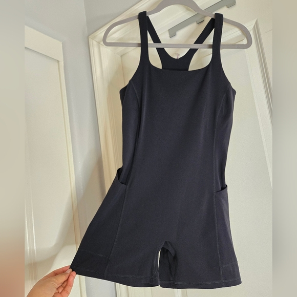 FP Movement by Free People Pants - FP Movement by Free People "Never Better" Runsie Black Romper, Size Medium